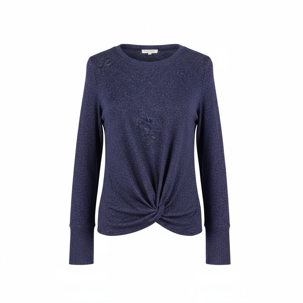 Escape Ruched Front Twist Lightweight Marled Sweater Purple Women's Size M